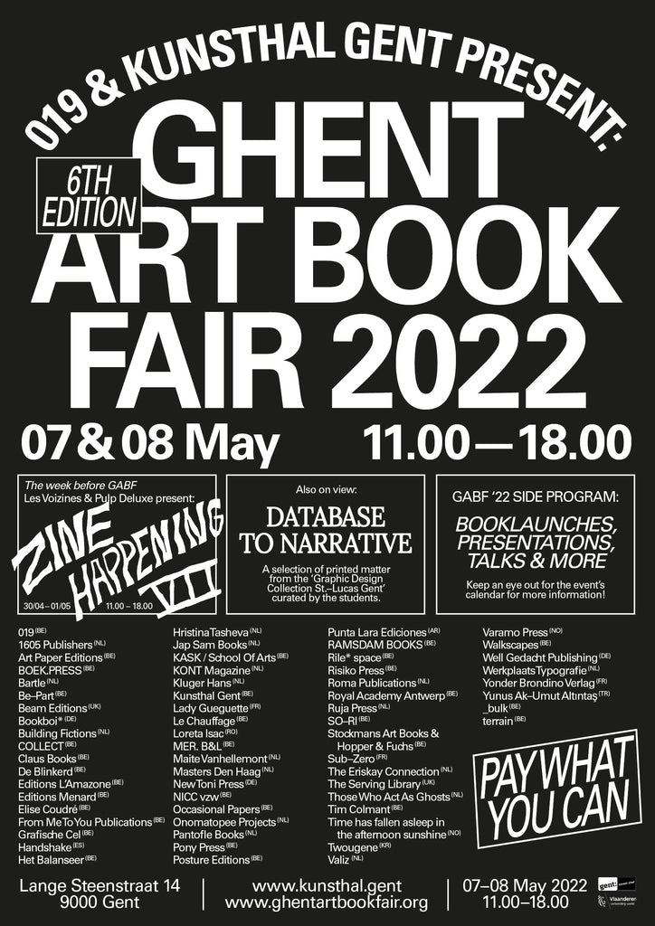 GHENT ART BOOK FAIR 2022 May 7th - 8th